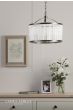 Laura Ashley Sutton 3 Light Pendant Matt Antique Brass and Ribbed Glass
