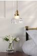Laura Ashley Theodore Pendant Antique Brass and Ribbed Glass