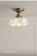 Laura Ashley Banham Semi-Flush Matt Antique Brass and White Glass
