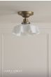 Laura Ashley Banham Semi-Flush Matt Antique Brass and White Glass