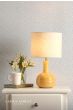 Laura Ashley Padley Table Lamp Yellow Ceramic and Antique Brass With Shade