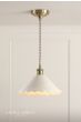 Laura Ashley Daws Pendant White Ceramic and Antique Brass
