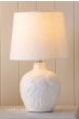 Laura Ashley Redhall Table Lamp White Ceramic and Polished Chrome With Shade