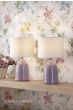 Laura Ashley Penny Table Lamp Purple Ceramic and Polished Chrome With Shade (Twin Pack)