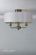 Laura Ashley Sorrento 3 Light Semi-Flush Antique Brass With Ivory Shade