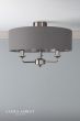 Laura Ashley Sorrento 3 Light Semi-Flush Polished Nickel With Charcoal Shade