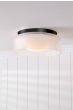 Laura Ashley Charissa Bathroom Ceiling Light Matt Black and Ribbed Glass IP44