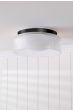 Laura Ashley Charissa Bathroom Ceiling Light Matt Black and Ribbed Glass IP44
