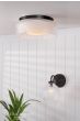 Laura Ashley Charissa Bathroom Ceiling Light Matt Black and Ribbed Glass IP44