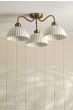Laura Ashley Durford 3 Light Semi-Flush Matt Antique Brass and White Ceramic