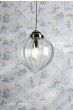 Laura Ashley Whitham Pendant Polished Nickel and Ribbed Glass