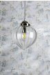 Laura Ashley Whitham Pendant Polished Nickel and Ribbed Glass