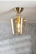 Laura Ashley Ockley Semi-Flush Antique Brass and Champagne Glass