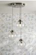 Laura Ashley Whitham 3 Light Cluster Pendant Polished Nickel and Ribbed Glass