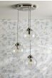 Laura Ashley Whitham 3 Light Cluster Pendant Polished Nickel and Ribbed Glass
