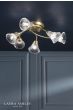 Laura Ashley Lanton 6 Light Semi-Flush Matt Antique Brass and Ribbed Glass