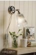 Laura Ashley Callaghan Plugged Wall Light Polished Nickel and Ribbed Glass