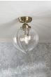 Laura Ashley Whitham Bathroom Ceiling Light Antique Brass and Ribbed Glass IP44