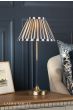 Laura Ashley Denwick Table Lamp Matt Antique Brass and Satin Blue With Shade