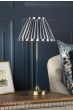 Laura Ashley Denwick Table Lamp Matt Antique Brass and Satin Blue With Shade