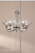 Laura Ashley Wellham 5 Light Armed Pendant Polished Nickel and Ribbed Glass