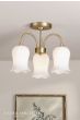 Laura Ashley Lidsell 3 Light Semi-Flush Matt Antique Brass and Opal Glass
