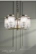 Laura Ashley Hilcote 5 Light Armed Pendant Matt Antique Brass and Glass