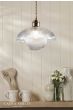 Laura Ashley Billham Pendant Matt Antique Brass and Ribbed Glass