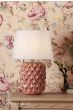 Laura Ashley Marwick Table Lamp Pink Ceramic and Brushed Silver With Shade