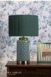 Laura Ashley Knipton Table Lamp Green Ceramic and Antique Brass With Shade