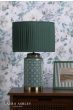 Laura Ashley Knipton Table Lamp Green Ceramic and Antique Brass With Shade