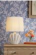 Laura Ashley Shell Table Lamp White Ceramic and Satin Chrome With Shade