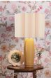 Laura Ashley Littleton Table Lamp Yellow Ceramic and Antique Brass With Shade