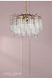 Laura Ashley Penlee 4 Light Pendant Matt Antique Brass and Ribbed Glass