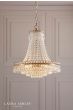 Laura Ashley Enid 5 Light Chandelier Faceted Glass and Matt Antique Brass