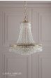 Laura Ashley Enid 5 Light Chandelier Faceted Glass and Matt Antique Brass