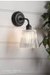 Laura Ashley Callaghan Outdoor Wall Light Matt Black and Ribbed Glass IP44