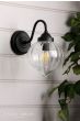Laura Ashley Whitham Outdoor Wall Light Matt Black and Ribbed Glass IP44