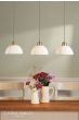 Laura Ashley Durford 3 Light Bar Pendant Matt Antique Brass and White Ceramic