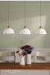 Laura Ashley Durford 3 Light Bar Pendant Matt Antique Brass and White Ceramic