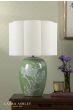 Laura Ashley Pashley Table Lamp Green Ceramic and Polished Chrome With Shade
