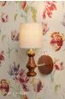 Laura Ashley Millbrook Wall Light Dark Wood and Industrial Brass With Shade