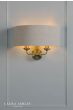 Laura Ashley Sorrento 2 Light Wall Light Matt Antique Brass With Natural Shade