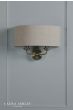 Laura Ashley Sorrento 2 Light Wall Light Matt Antique Brass With Natural Shade