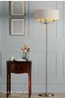 Laura Ashley Sorrento 3 Light Floor Lamp Matt Antique Brass With Natural Shade