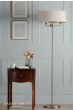 Laura Ashley Sorrento 3 Light Floor Lamp Matt Antique Brass With Natural Shade