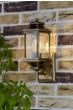 Ladbroke Outdoor Wall Light Antique Brass Glass IP44