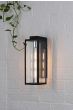 Naxos Outdoor Wall Light Black Glass IP43