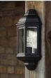 Nelson Outdoor Wall Light Matt Black and Glass IP44