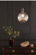 Nikolas Pendant Natural Solid Brass Ribbed Round Glass 